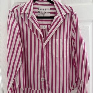 Frank & Eileen Fuchsia and White Striped Top
